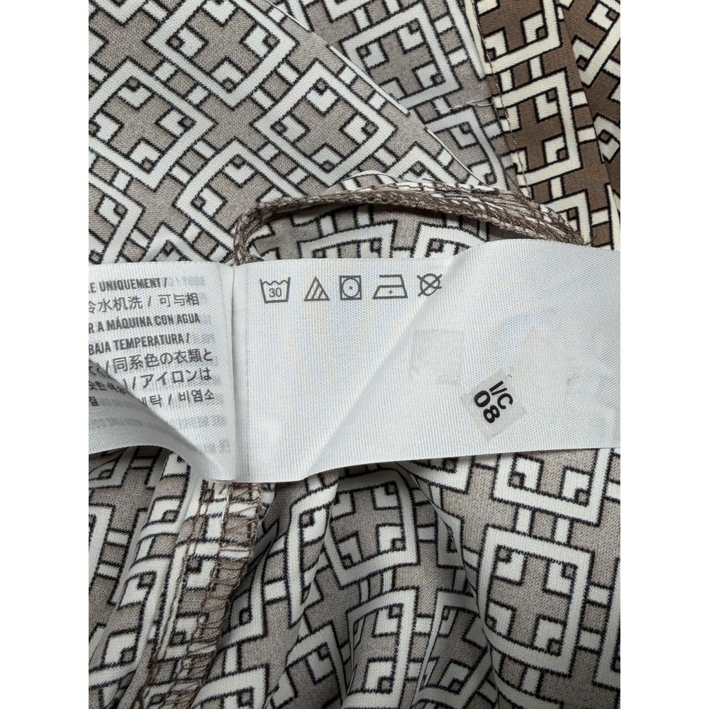 Abercrombie & Fitch Top‎ Womens Medium Brown Geometric Button Up Office Preppy - Picture 9 of 11
